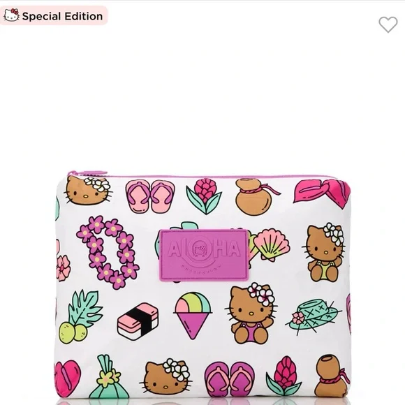 ⭐️SOLD⭐️ Aloha Collection 🌺 Hello Kitty Aloha Icons Mid Pouch - Picture 3 of 7